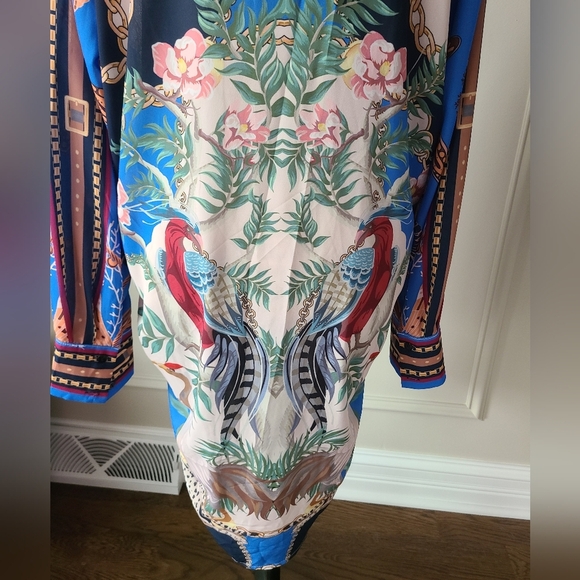 Her ..Bottari Blue Button-Up Shirt Dress Sz.L - Picture 7 of 14